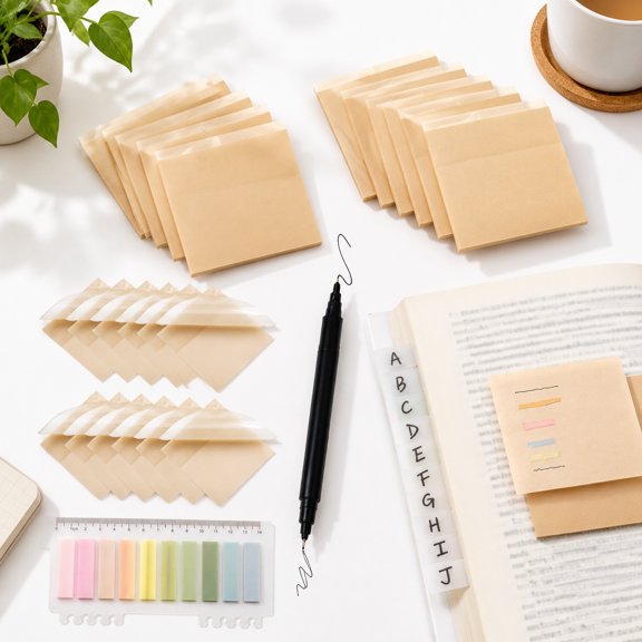 800 Count Morandi Light Gray-Morandi Color 3x3 Inch Transparent Sticky Notes Set