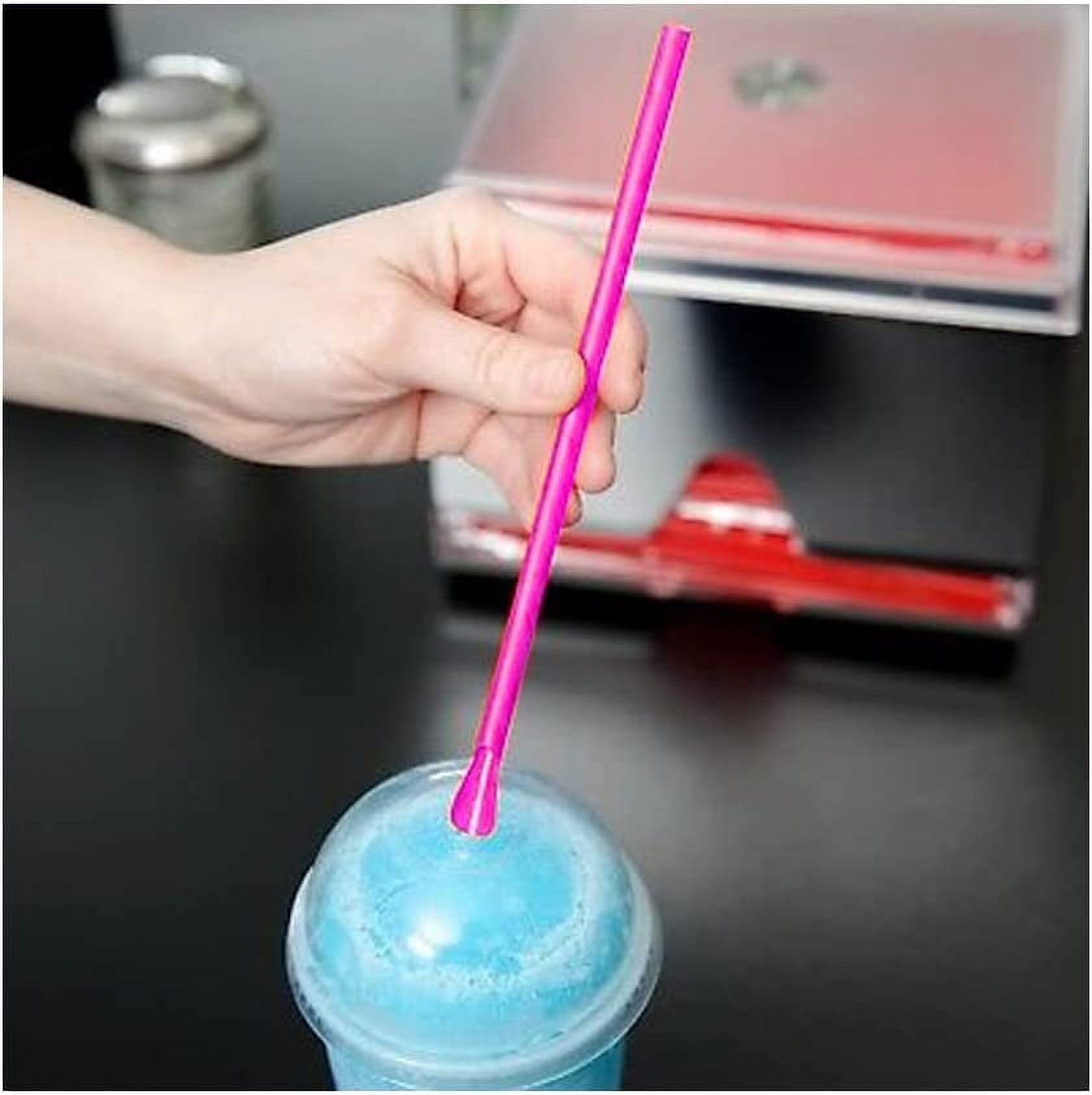800 Ct Straw Spoons Slushy ICY Smoothie Snow Cone Assorted Color