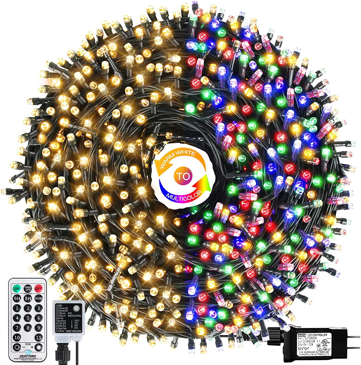 800 LED 272ft 11 Modes with Timer Remote Christmas String Lights IP55