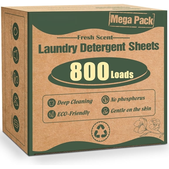800 Loads Mega Pack Laundry Detergent Sheets,  Laundry Sheets,  Cleaning, Suitable for Homes, Dorms, and Apartments - [ Scent]