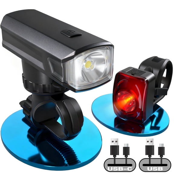 Apecyc 800 Lumen Bike Light Set with USB Rechargeable , 4+6 Mode 1300mAh Powerful Front and Rear Lamp Bicycle for While Riding at Night