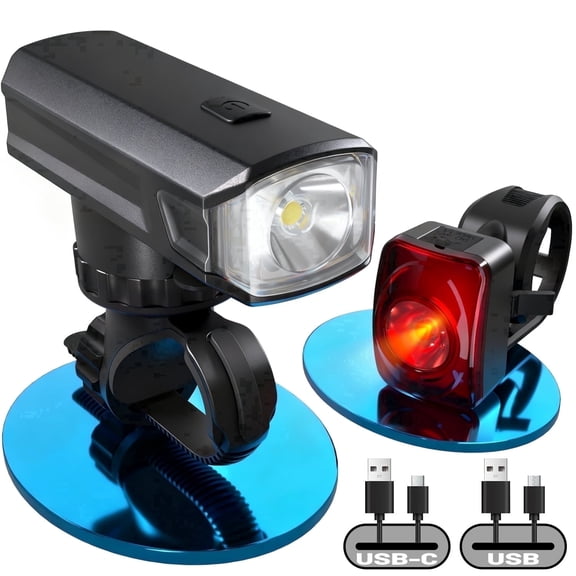 Apecyc Bike Light Set, 2000 Lumen Rechargeable LED Bicycle Lights Front and Back, Waterproof Ebike Headlight for Night Riding Adults Accessories