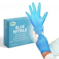 thumbnail image 1 of [800 PACK] Medium Blue Nitrile Exam Gloves - Disposable, Latex Rubber Free, Powder Free, Black Gloves, Non Sterile, Food Safe, 4 Mil, Black Color, Convenient Dispenser by EcoQuality…, 1 of 5