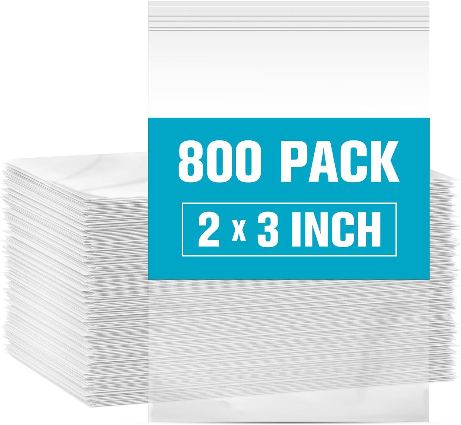 800 Pack 2 Mil 2x3 Clear Plastic Bags Resealable Zip Lock Bags for