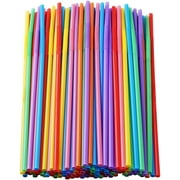 800-Pack Striped Flexible Drinking Straws, Plastic Disposable Bendy Straws