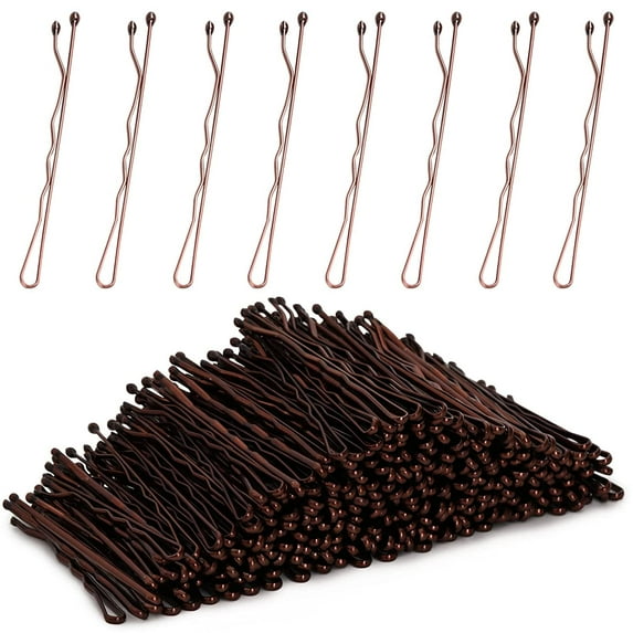 800 Pcs Hair Bobby Pins, 2 Inch Brown Hairpins with Box for Women Lady Girls Kids, Invisible Wave Hairgrip Barrette Hair Clip Bulk Hair Accessories