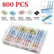 800 Pcs Solder Seal Sleeve Wire Connectors, Heat Shrink Butt Splice Connectors, Waterproof and Insulated Electrical Wire Terminals