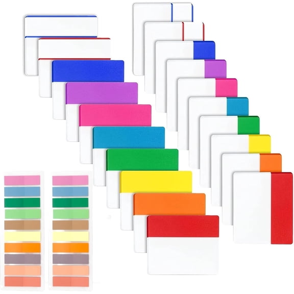 800 Pcs Sticky Index Tabs, 2 Inch Colored Pages Markers Self Adhesive for Notebook, Writable and Repositionable File Tabs Flags