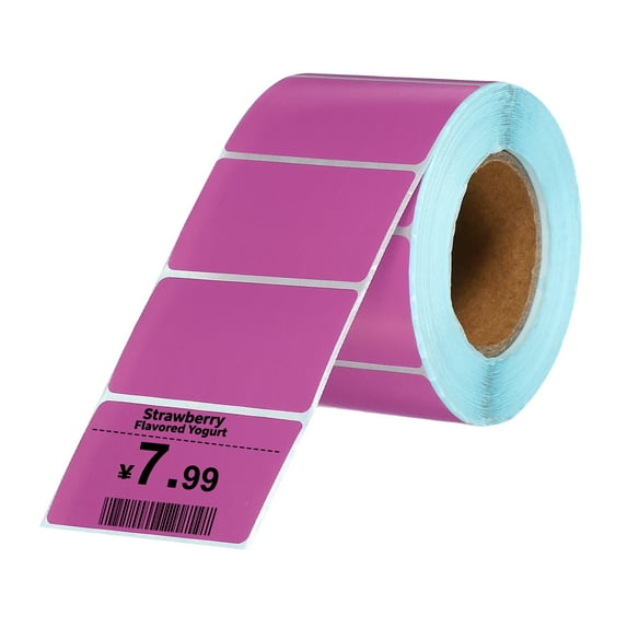 800 Pcs Thermal Labels, 1.18x2 Inch Thermal Printer Labels Stickers Self Adhesive Tags Rectangle Paper Roll Small for Printer Shipping Label Mailing UPS Barcode Address, Purple