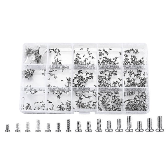 800 Pcs Tiny Screws for Electronics, Small Mini Pan Head Machine Screws Kit for Eyeglasses Watches Clocks Repair