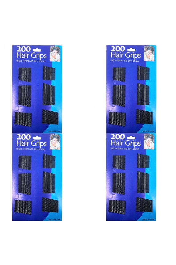 800 Pcs of Black Wavy Hair Clips, Bobby Pins, Hair Grips for Secure Hold, Salon Styling (4 Pack)