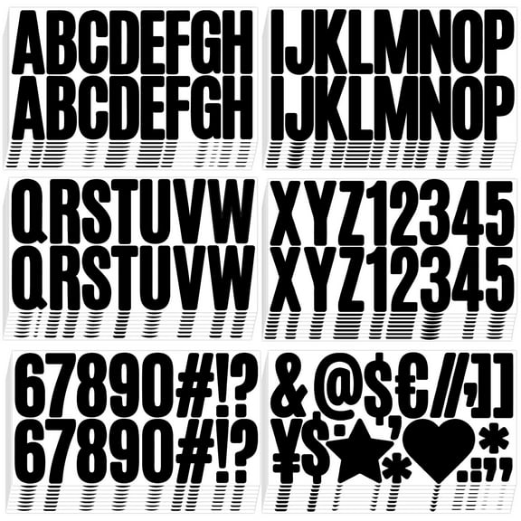 Neasyth 48 Sheet Letter Stickers Large Black Alphabet Number Stickers 2.5 Inch for Poster Mailbox Home Business Decor