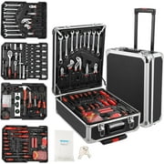 800 Piece Tool Kit Aluminum Trolley Case Tool Set, Socket Wrench Hand Tool Set Mechanic Rolling Tool Box, House Repair Kit Set, Household Hand Tool Set, with Tool Belt