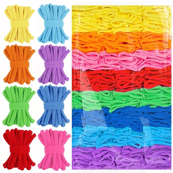 800 Potholder Loops for 7" Weaving Loom, Rainbow Nylon Refill Bands. 8 Colors DIY Craft Loops for Kids & Adults Arts Projects