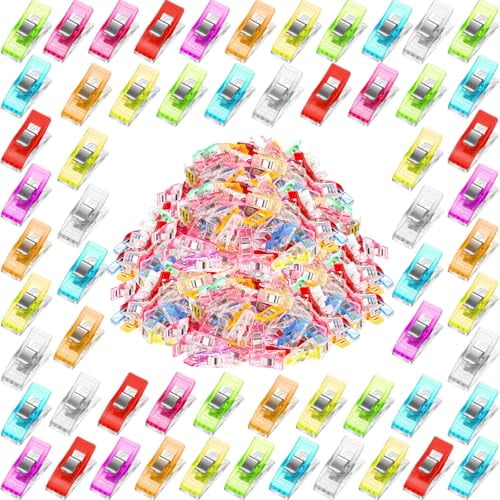 800 Sewing Clips Quilting Supplies Multipurpose Plastic Fabric Clips Assorted Colors for Sewing Quilting Binding Crafts