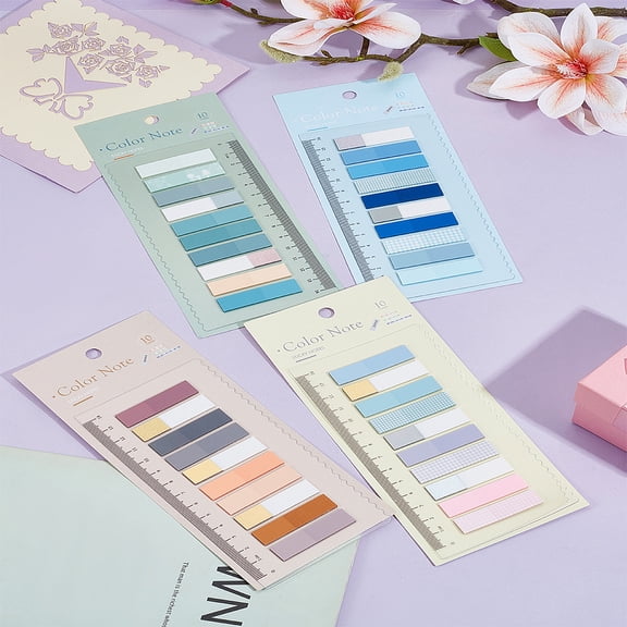 800 Sheets PET Index Sticker Multi-Colored Rectangle Page Marker Misty Rose Stickers Memo Pad for Books Notebook Tabs Label Binders File Folders 44x11x0.1mm DIY