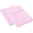 thumbnail image 1 of Amay 800TC Organic Cotton 2 PC Pillowcases with Envelope Closure Standard Size 20x30 Pink Stripe, 1 of 6