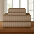 thumbnail image 1 of 800-TC Level of Softness - Extra Soft Cooling Sheets for Hot Sleepers and Night Sweats [Queen Sleeper Sofa Taupe Stripe] Fit Up To 5" inches Deep Pocket., 1 of 5