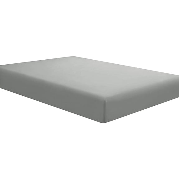 800 TC Single 1-Piece Fitted / Bottom Sheet !! Egyptian Cotton !! Solid COLORS - California King Size - Solid Colors { Silver } Deep Pocket 12" Inches By KM LINEN