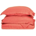 thumbnail image 1 of 800-Thread Count 100% Cotton Solid Duvet Cover and Pillow Sham Set Coral / King/Cal King, 1 of 1