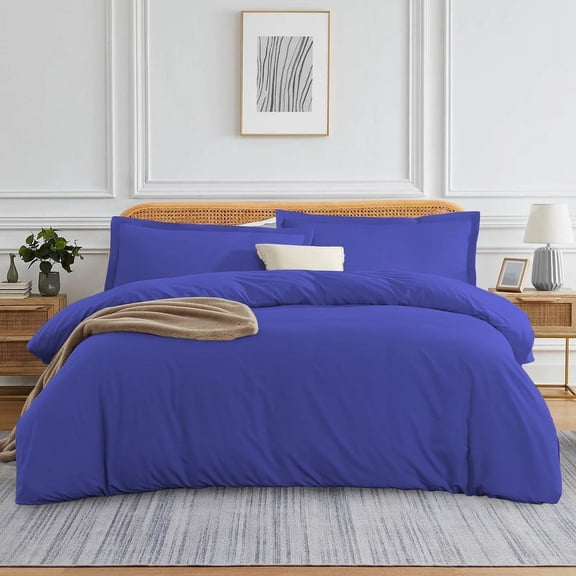 800 Thread Count 100% Egyptian 4 Pc Sheet Set, Soft Luxury Bedding, Fits Upto 15" Inch Deep Pocket (Color Royal Blue Solid, Size King )