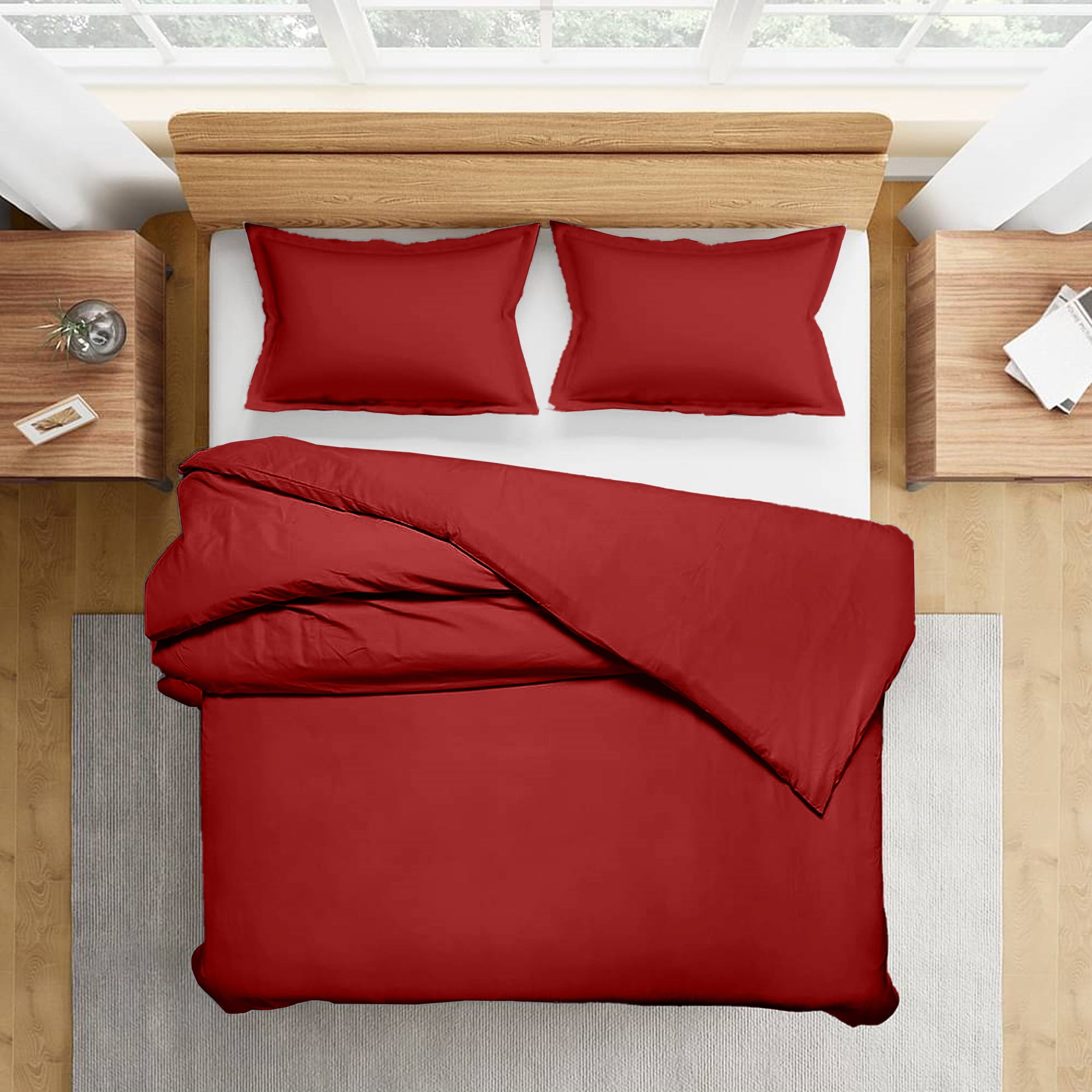 800 ThreadCount 100 Egyptian Cotton 3 Piece Duvet Cover and Pillow