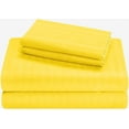 thumbnail image 1 of 800 Thread Count 100% Egyptian Cotton 3-Piece Fitted Sheet ( 1 Fitted Sheet + 2 Pillow Covers) 24 Inches Deep Pocket Size Queen Color Yellow Stripe, 1 of 4
