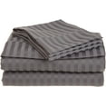 thumbnail image 1 of 800 Thread Count 100% Egyptian Cotton 3-Piece Flat Sheet (1 Flat Sheet + 2 Pillow Covers) Size Queen Color Grey Stripe, 1 of 5