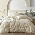 thumbnail image 1 of 800 Thread Count 100% Egyptian Cotton Lightweight 1-PC Duvet Cover With Zipper Closure & Corner Ties Solid Style ( Full/Queen, Beige ), 1 of 5