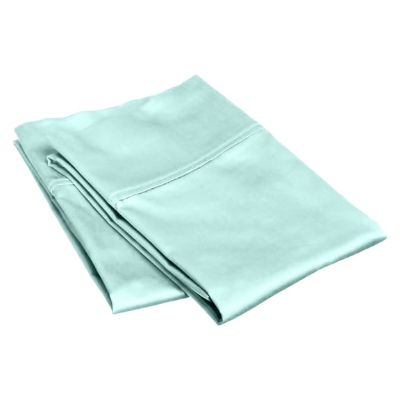 800 Thread Count 100% Egyptian Cotton Pillowcase Set, King Size 20x40 Inch, Aqua-Blue, 2-Pack, Envelope Closure, Soft, Cooling, Crisp & Breathable