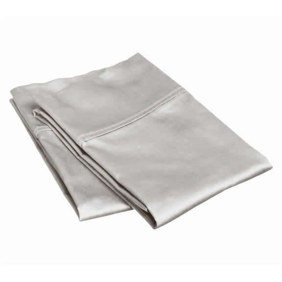 800 Thread Count 100% Egyptian Cotton Pillowcase Set, King Size 20x40 Inch, Silver-gray , 2-Pack, Envelope Closure, Soft, Cooling, Crisp & Breathable