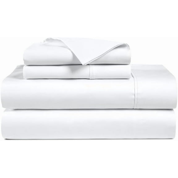 800-Thread-Count 100% Egyptian Cotton Sheet Set Twin XL Size Fits 19-21 Inches Deep Pocket ( Solid, Classic White )