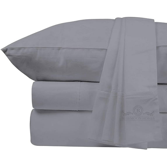 800 Thread Count 100% Egyptian Cotton Sheets - Extra Long-Staple Cotton Full Sheets, Fits Mattress Upto 18'' Deep Pocket, Sateen Weave, Soft Cotton 4 Piece Bed Sheets Set(Silver Grey, Full)