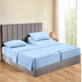 thumbnail image 1 of 800 Thread Count 100% Egyptian Cotton Sheets Split-California King Size Bed Sheets 5 Piece Sheet Set 18" Deep Pocket of Fitted Sheet Color Light-Blue Solid, 1 of 5