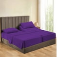 thumbnail image 1 of 800 Thread Count 100% Egyptian Cotton Sheets Split King Size Bed Sheets 5 Piece Sheet Set 18" Deep Pocket of Fitted Sheet Color Purple Stripe, 1 of 5
