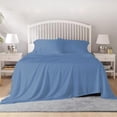 thumbnail image 1 of 800 Thread Count 100% Egyptian Cotton Sheet Set, 4 Pc Set, Sateen Weave,Soft Luxury Bedding, Fits Upto 15" Inch Deep Pocket (Medium Blue Solid, Twin Size), 1 of 7