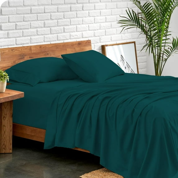 800 Thread Count 100% Egyptian Extra Long Staple Cotton Sheet Set, 4 Pc Set, Sateen Weave, Hotel Collection Soft Luxury Bedding, Fits Upto 15" Inch Deep Pocket (Teal Solid, California King Size)