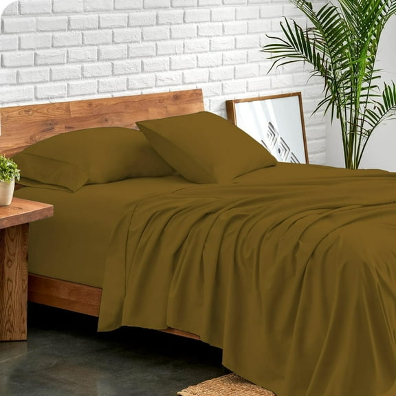 800 Thread Count 100% Egyptian Extra Long Staple Cotton Sheet Set, 4 Pc Set, Sateen Weave, Hotel Collection Soft Luxury Bedding, Fits Upto 15" Inch Deep Pocket (Taupe Solid, Full Size)