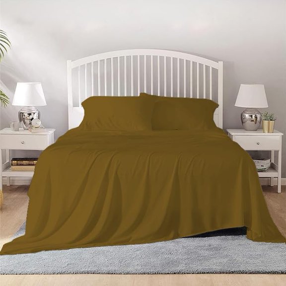 800 Thread Count 100% Egyptian Extra Long Staple Cotton Sheet Set, 4 Pc Set, Sateen Weave, Hotel Collection Soft Luxury Bedding, Fits Upto 15" Inch Deep Pocket (Taupe Solid, Full Size)