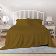 800 Thread Count 100% Egyptian Cotton Sheet Set, 4 Pc Set, Sateen Weave,Soft Luxury Bedding, Fits Upto 15" Inch Deep Pocket Taupe Solid, Twin-XL Size
