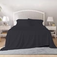 thumbnail image 1 of 800 Thread Count 100% Egyptian Cotton Sheet Set, 4 Pc Set, Sateen Weave,Soft Luxury Bedding, Fits Upto 15" Inch Deep Pocket (Black Solid, Queen Size), 1 of 7