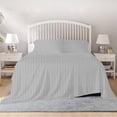thumbnail image 1 of 800 Thread Count 100% Egyptian Cotton Sheet Set, 4 Pc Set, Sateen Weave,Soft Luxury Bedding, Fits Upto 15" Inch Deep Pocket (Silver Stripe, California King Size), 1 of 7