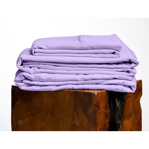 800 Thread Count, 100% Giza Egyptian Cotton Bedding Set, 4-PC Sheets Set, 22 Inch Deep Pocket of Fitted Sheet, Soft Sateen Weave Breathable - Lilac, Three Quarter