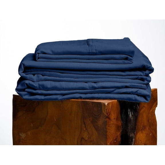 800 Thread Count, 100% Giza Egyptian Cotton Bedding Set, 4-PC Sheets Set, 8 Inch Deep Pocket of Fitted Sheet, Soft Sateen Weave Breathable - Mediterranean Blue, Short Queen