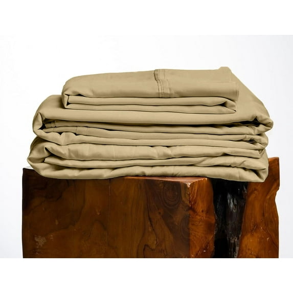 800 Thread Count, 100% Giza Egyptian Cotton Bedding Set, 4-PC Sheets Set, 8 Inch Deep Pocket of Fitted Sheet, Soft Sateen Weave Breathable - Taupe, Full-XL