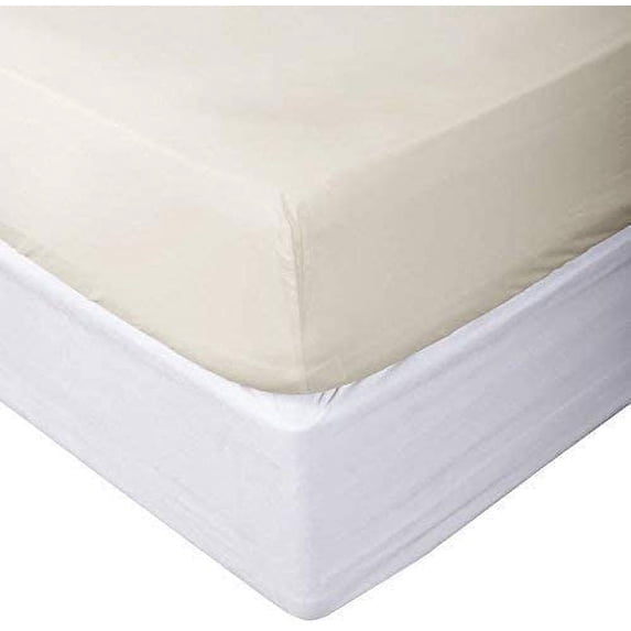 800 Thread Count 3 Piece (1- Fitted Sheet + 2- Pillow cover) Quality 12 Inch Deep Pocket 100% Egyptian Cotton Color Ivory Solid Size King