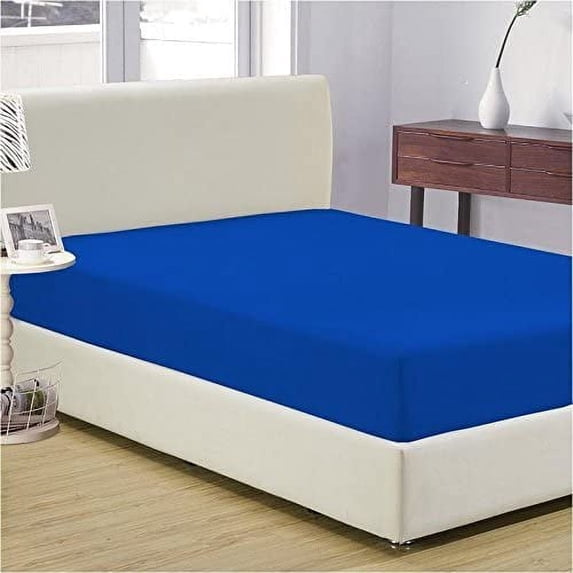 800 Thread Count 3 Piece (1- Fitted Sheet + 2- Pillow cover) Quality 12 Inch Deep Pocket 100% Egyptian Cotton Color Royal blue Solid Size Full