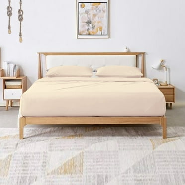 800 Thread Count 4 Piece Quality Sheet Set 10 Inch Deep Pocket 100% Egyptian Cotton Color Ivory Solid Size Twin