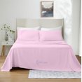thumbnail image 1 of 800 Thread Count 4 Piece Quality Sheet Set 21 Inch Deep Pocket 100% Egyptian Cotton Color Pink Stripe Size Queen, 1 of 6