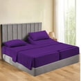 thumbnail image 1 of 800 Thread Count 5 Piece Split King Sheets Sets Set ( 2- Twin XL Fitted Sheets 1-Flat sheet and 2-Pillow covers ) with 27" deep pocket for Adjustable Bed Color Purple Solid, 1 of 5
